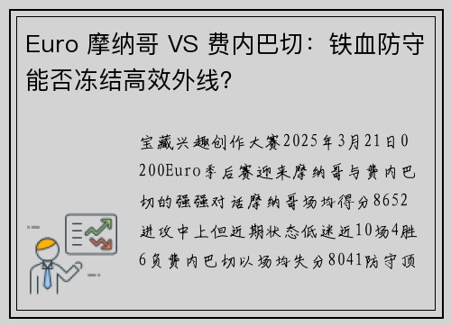 Euro 摩纳哥 VS 费内巴切：铁血防守能否冻结高效外线？